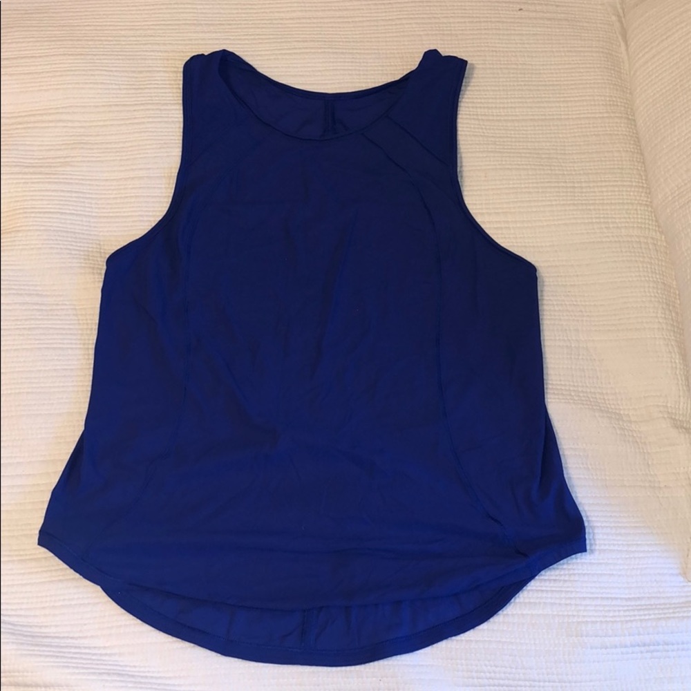 Blue lululemon sculpt tank top